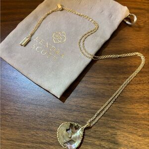Kendra Scott Gold Necklace with Iridescent Pendant